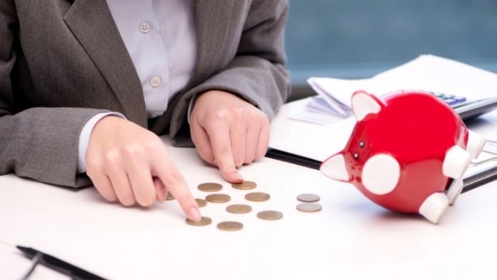 man counting coins